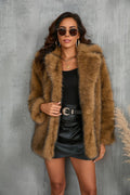 Winter Coat Warm Lapel Long Fluffy Faux Fur Coat Women Loose Long Sleeve Jacket Outerwear Clothing